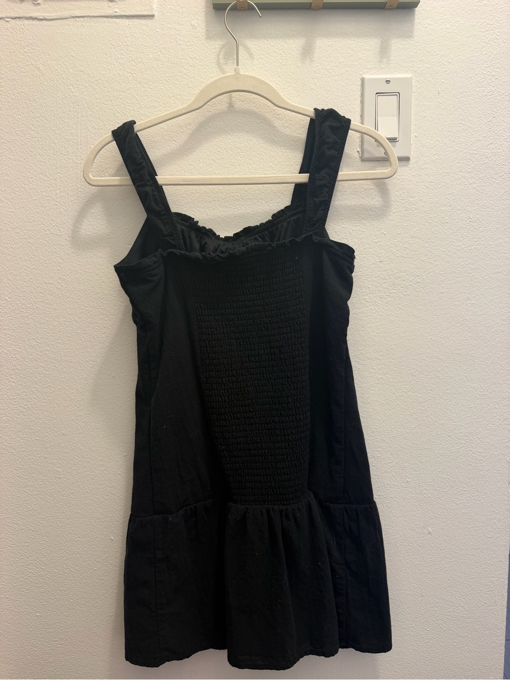 Black Button-Front Sundress with Ruffled Straps - Picture 2 of 2